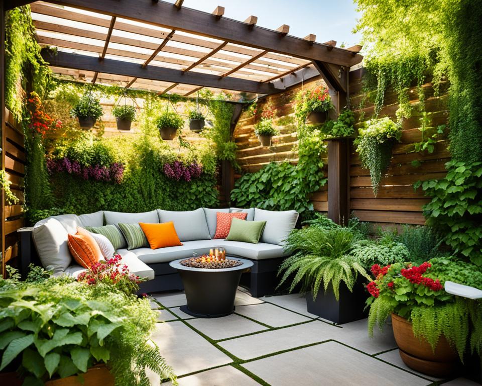 pergola with plants